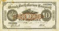 p5c from British North Borneo: 10 Dollars from 1922